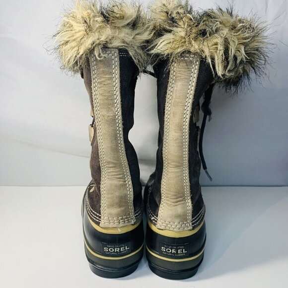 Sorel Boots Joan of Arctic Suede Faux Fur Snow Winter Women 7 Brown Mid Calf - Picture 12 of 16